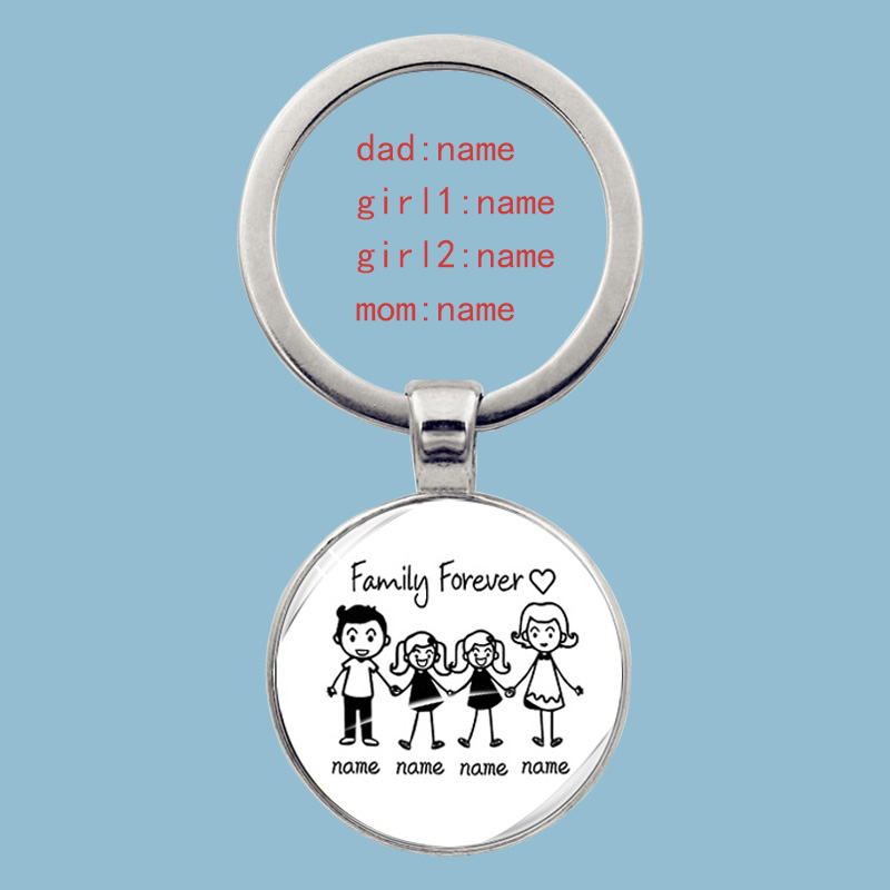 Lindo llavero familiar para siempre familia hermosa llave familiar colgante cumpleaños bautismo evento escolar recuerdos se pueden personalizar