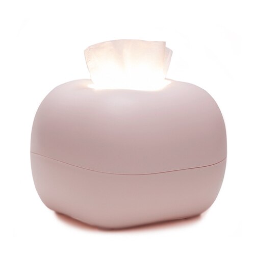 Tissue Box With Night Light Touch Sensor Storage Box Dimmable Brightness Adjustable Bedroom Night Lamp Rechargeable