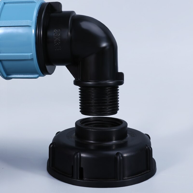 Conector de manguera de tanque de agua, adaptador IBC de 1 '', 3/4'', 1/2 '', accesorios de codo para riego de jardín