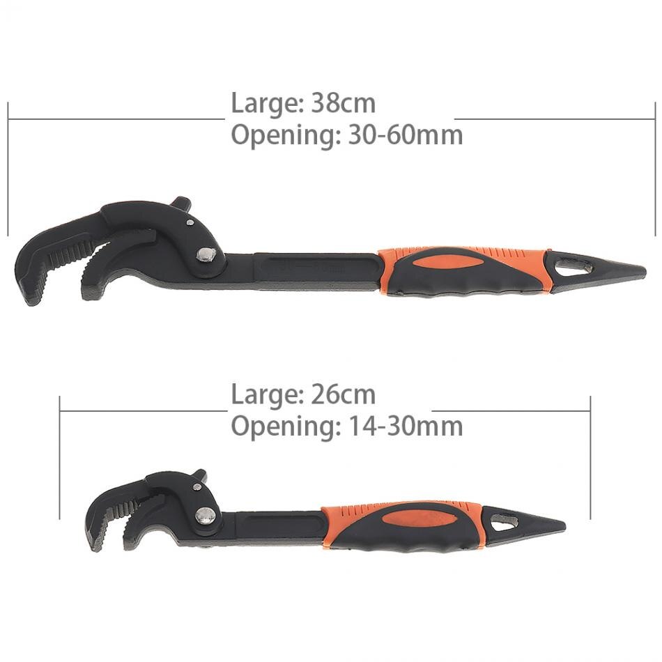 14-30 / 30-60mm 2 In 1 Universal Wrench Open End Spanner Set High-carbon Steel Snap N Grip Tool Plumber Multi Hand Tool