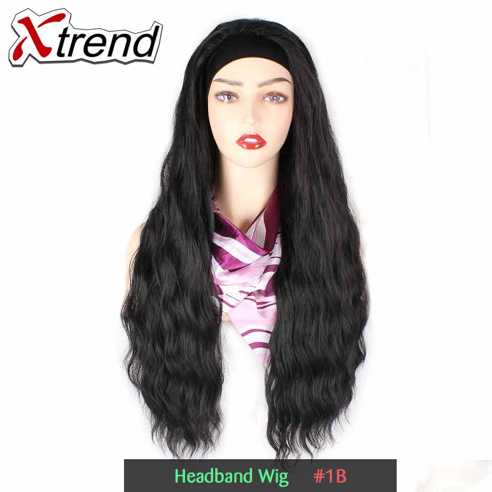 Xtrend syntetisk blonde front paryk lang pink kobber rød lilla orange ombre grå blond hvid parykker til kvinder bølge hår kvinde: 1b