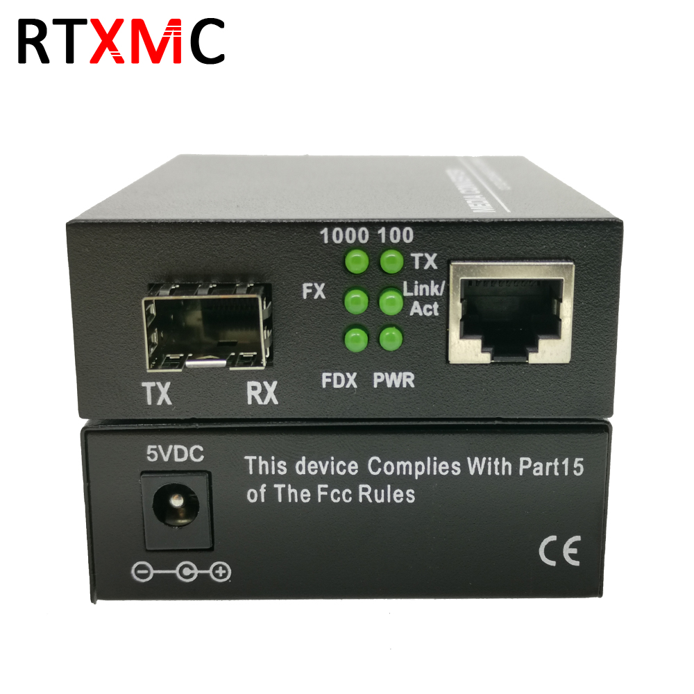 1Pair 1.25G SFP Module SC LC BIDI DDM 1000M SingleMode 20KM Media Converter Transceiver OpticalFiber FTTH Switch POE MC 1G Gigab