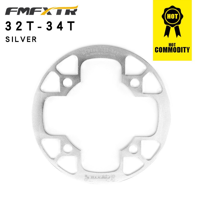 104BCD MTB Fahrrad Kettenblatt Schutz Abdeckung 32T/34T 36T/38T/40T/42T Fahrrad Kettenrad Kurbel Schutz Kettenblatt Schutz: Silber- 32T