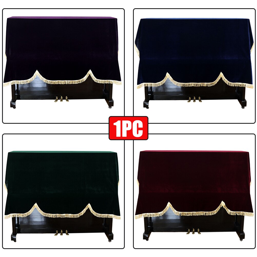 Anti Scratch Protective Washable Piano Cover Non Slip Gold Velvet Home Keyboard Foldable Practical Dust Proof Upright Vertical