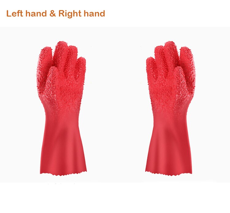 Peeling Potato Gloves Peel Vegetable Fish Scale Gloves Non-Slip Reusable PVC Dishwashing yams,Carrot Kitchen Cleaning Tools: Right and Left
