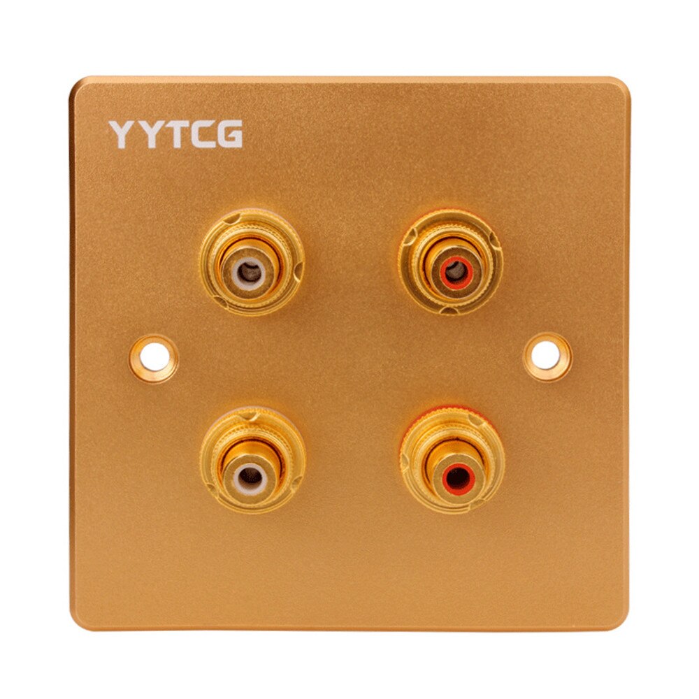 DIY RCA Jack Female Audio Panel Gold Plated Speaker Terminal Plate Wall RCA Socket Panel Mount Chassis Audio Socket TV Amplifier: RCA Gold 4 Digits / 1pcs