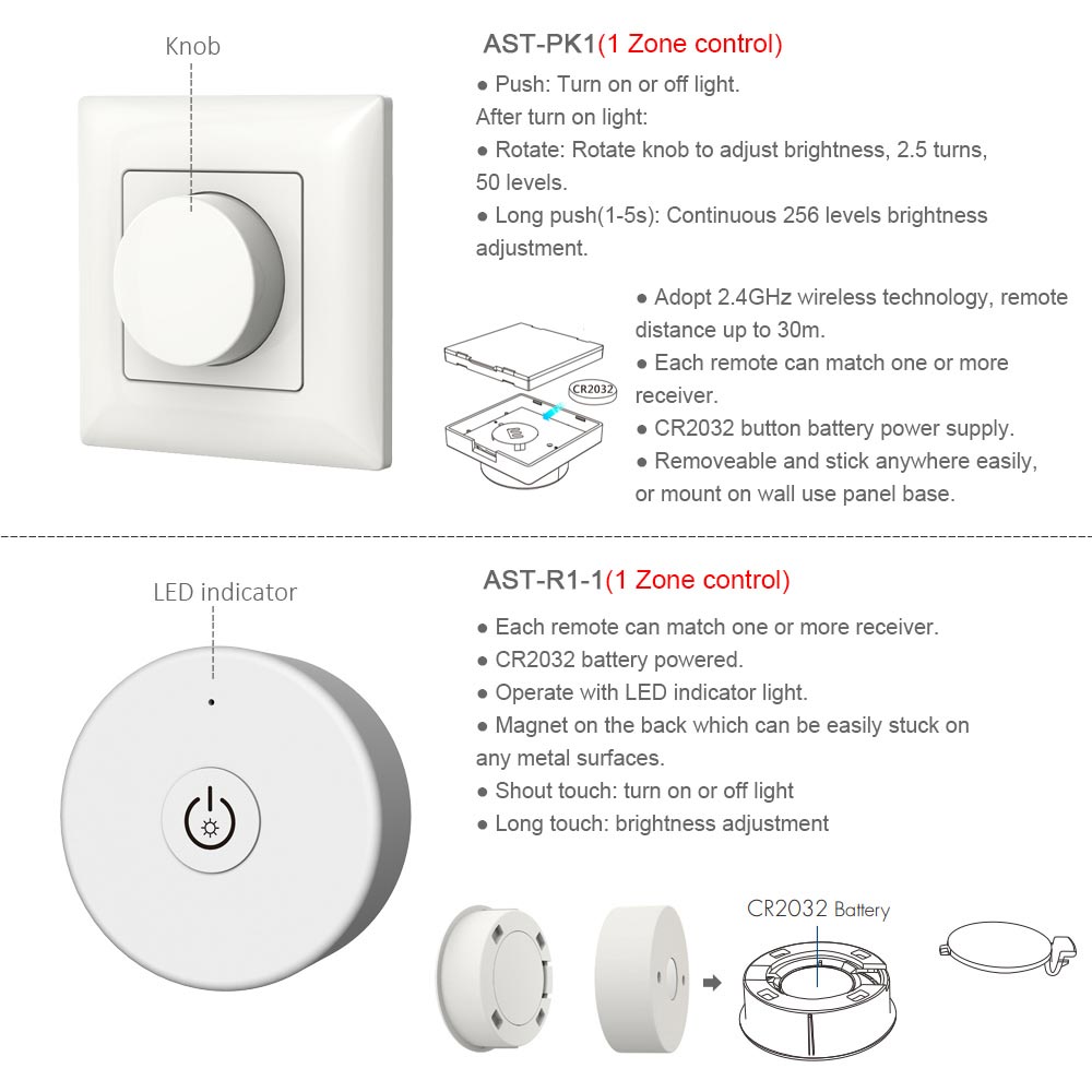 LED Dimmer Triac 220V 110V 230V AC Dimmable Push Switch RF 2.4G Wireless Remote Smart Wifi Dimmer Switch for LED Bulb Light Lamp