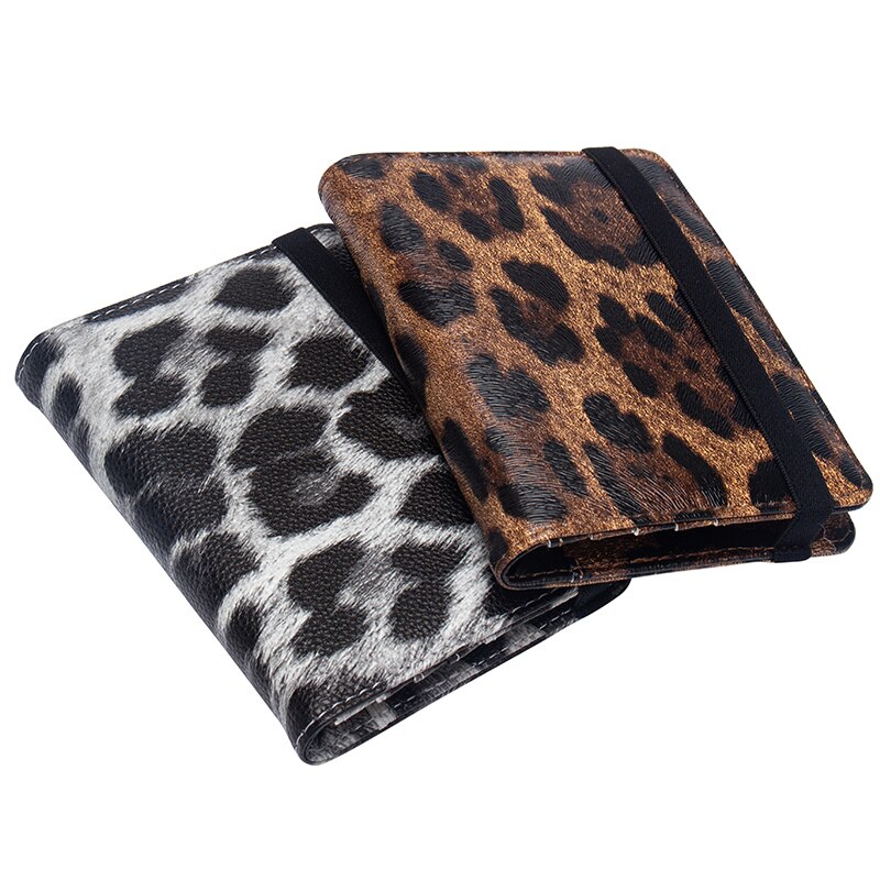 Brown Leopard complex passport cover with bandage waterproof passport holder Built in RFID Blocking Protect personal information