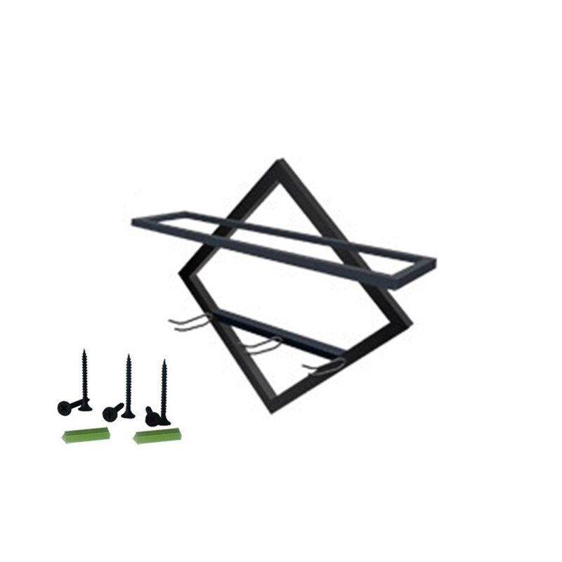 Wall Mounted Upside Down Wine Rack Bottle Goblet Glass Holder Storage Organizer: B