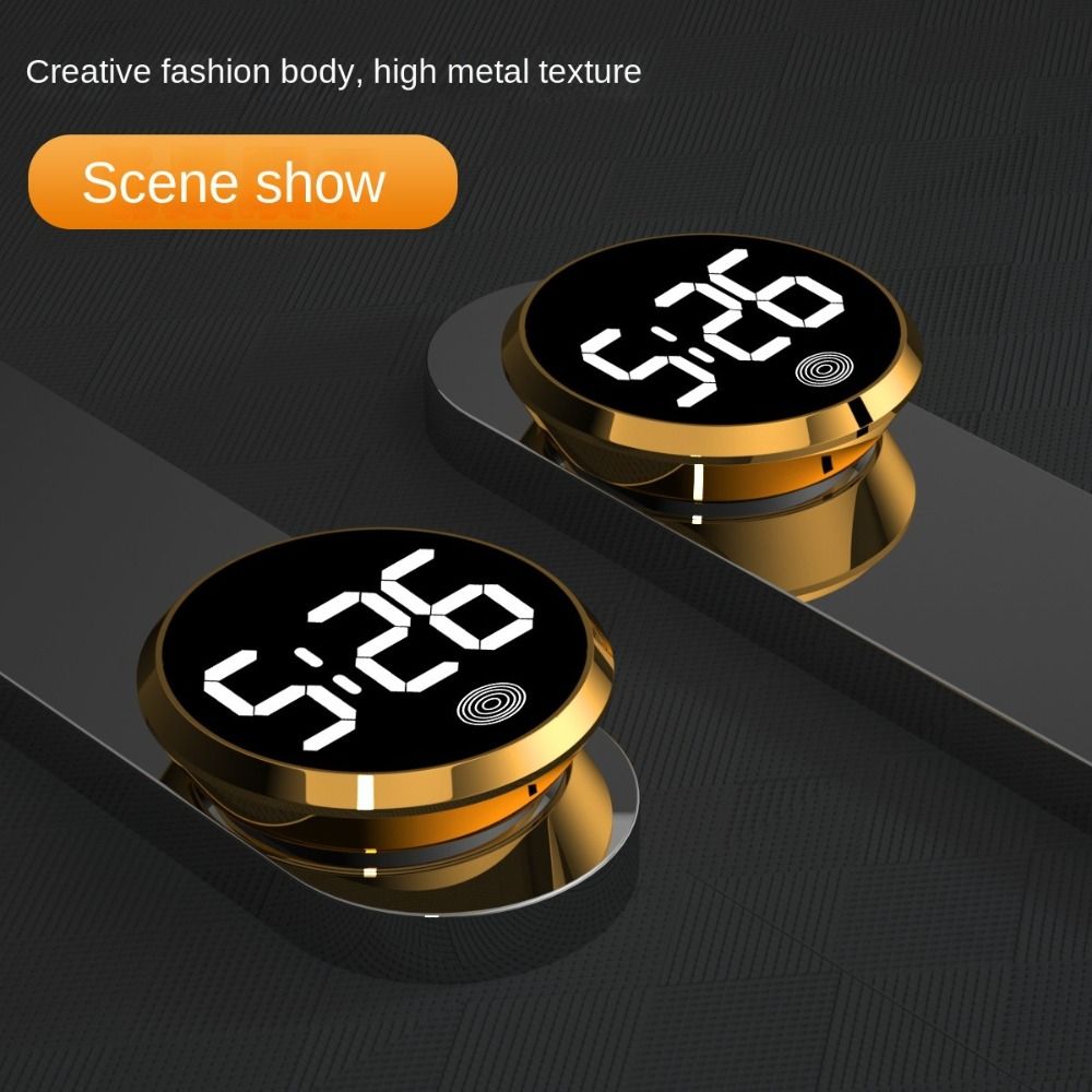 Touch-Activated Car Dashboard Clock Mini Novelty LED Electronic Watch LED Time Display Simple Luminous Car Clock Home/Office