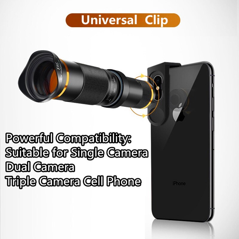 Universale 4K HD 38x Ingrandisci mobile Telefono telescopio lente Teleobiettivo Esterno Smartphone dell'obiettivo di Macchina Fotografica per Il IPhone Sumsung huawei Xiaomi