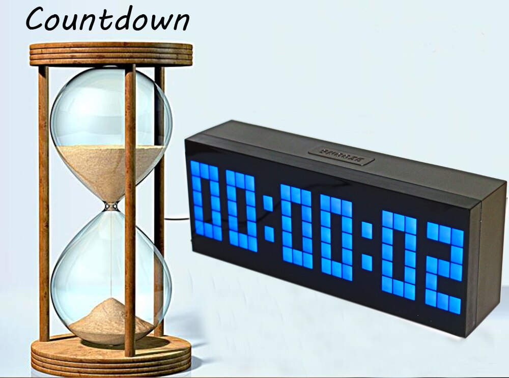 Desktop LED Digital Alarm Clock Wall Clock Large Countdown Timer with Temperature Date for Bedside Living Room Office