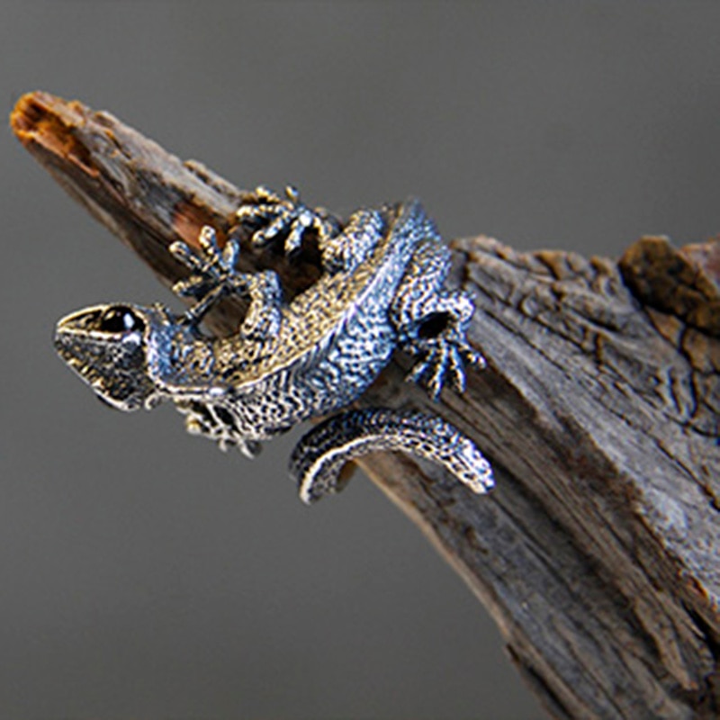 Vintage Adjustable Lizard Rings Cabrite Gecko Cham... – Vicedeal
