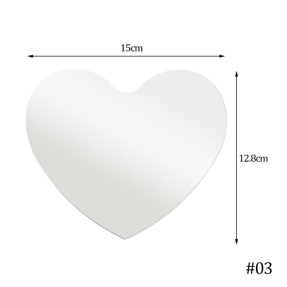 Ins Photo Props Acrylic Mirror Reflection Board Reflector Photography Props Shooting Background Home Ornaments Posing Props: 2MM-Heart-shaped