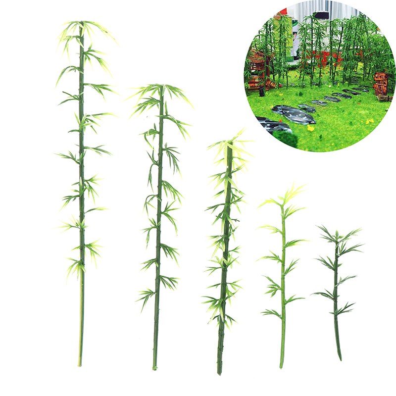 20pcs Plastic Miniature Model Tree Landscape Bamboo Tree Sand Table Model Decor Accessories Toys Hobbies