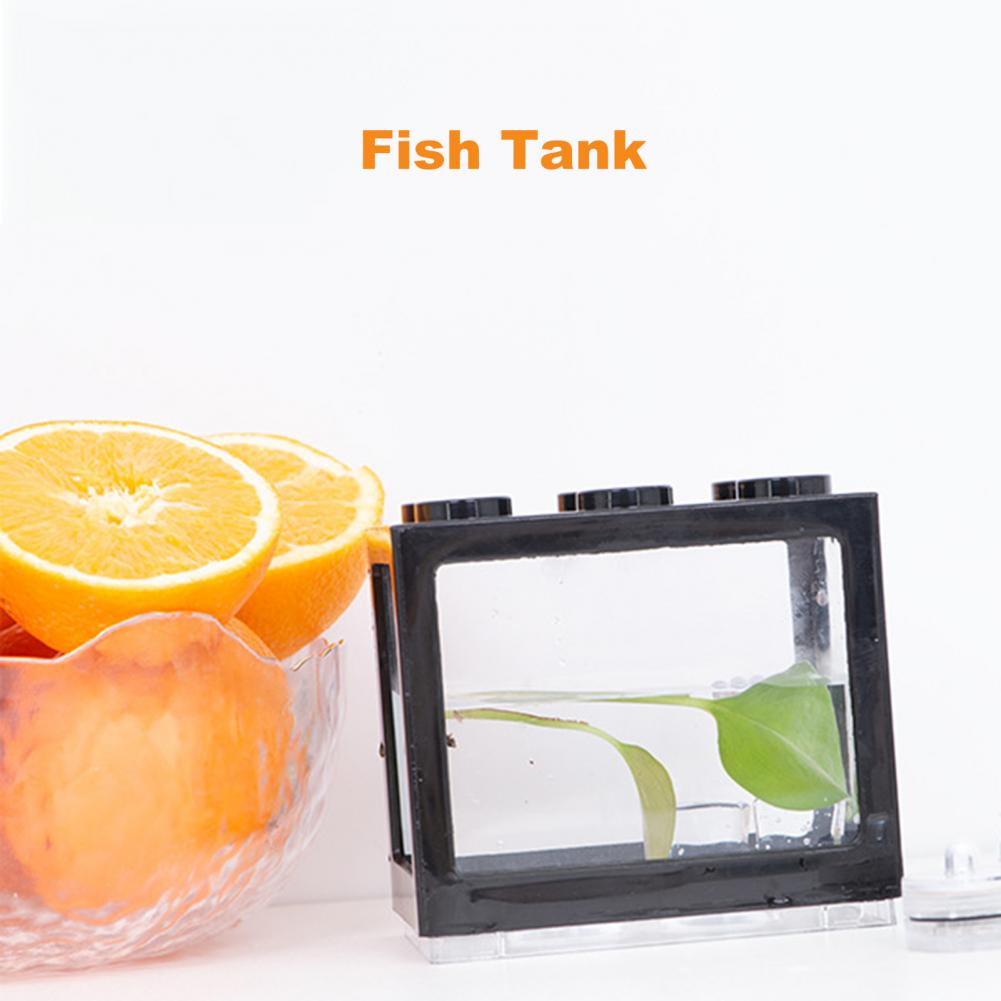Useful Fish Tank Compact Anti-crack Small Betta Fish Tank Mini Fish Bowl Small Fish Tank