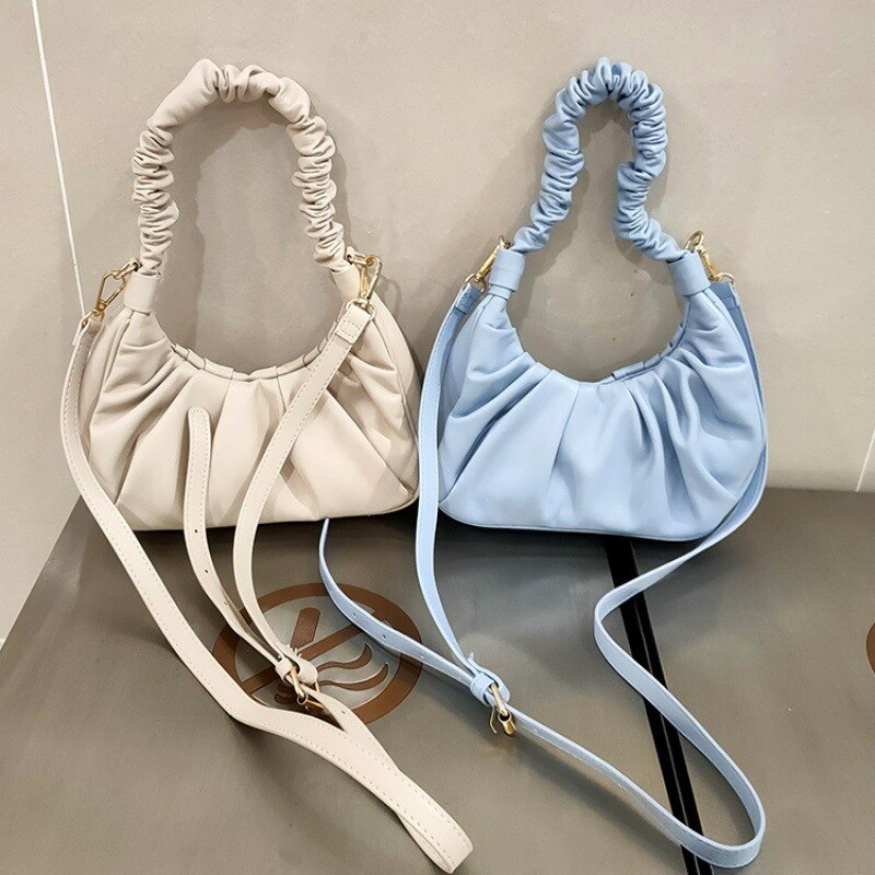 Famous Brand Famous PU Leather Women's Shoulder Bag Retro Simple Handbag Small Hobos Crossbody Bag