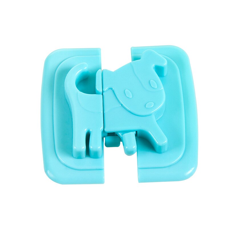 2pcs Cute dog shape safety baby protection lock blockers doors for security locks for drawer toilet refrigerator: blue