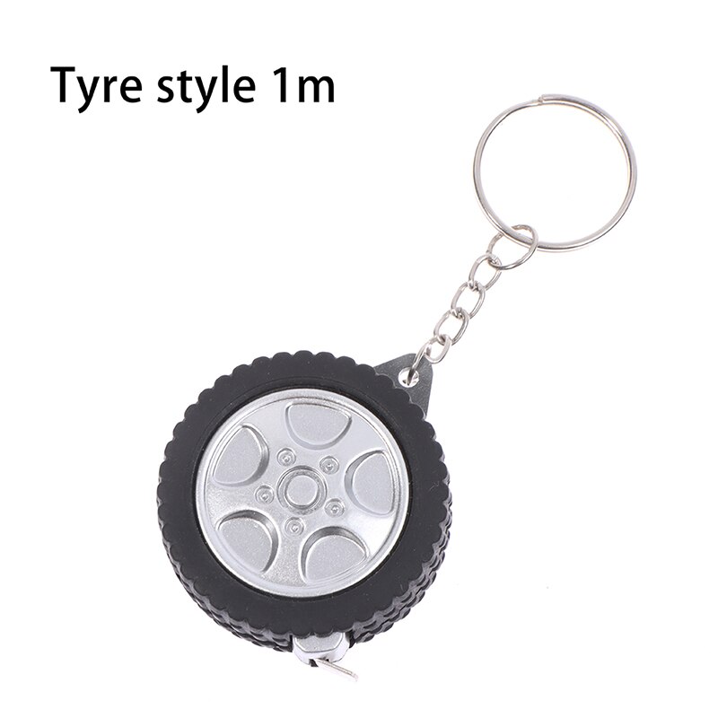 1m Tape Measure Tire Shape Mini Retractable Tape Centimeter/Feet Keychain Ruler For Travel Camping Sewing Tool