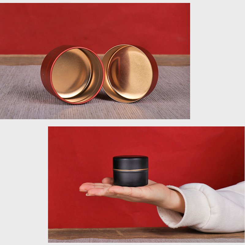 ♕s Small Tea Cans Round Tinplate Tea Cans Metal Tin Box Packaging Cans Flower Tea Cans Portable Tea Caddies