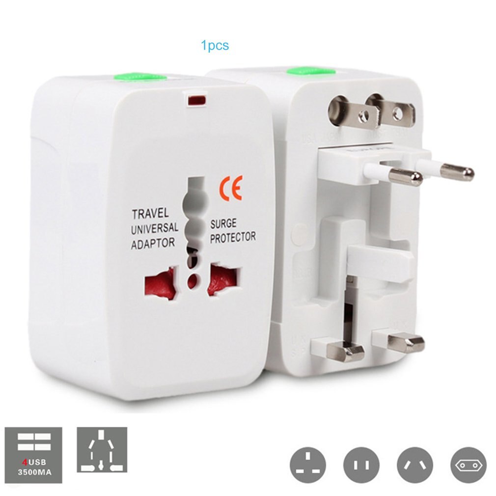 Universal Conversion Socket Plug Converter Aluminum Iron Bare Metal White Travel Multi-function Plug Converter