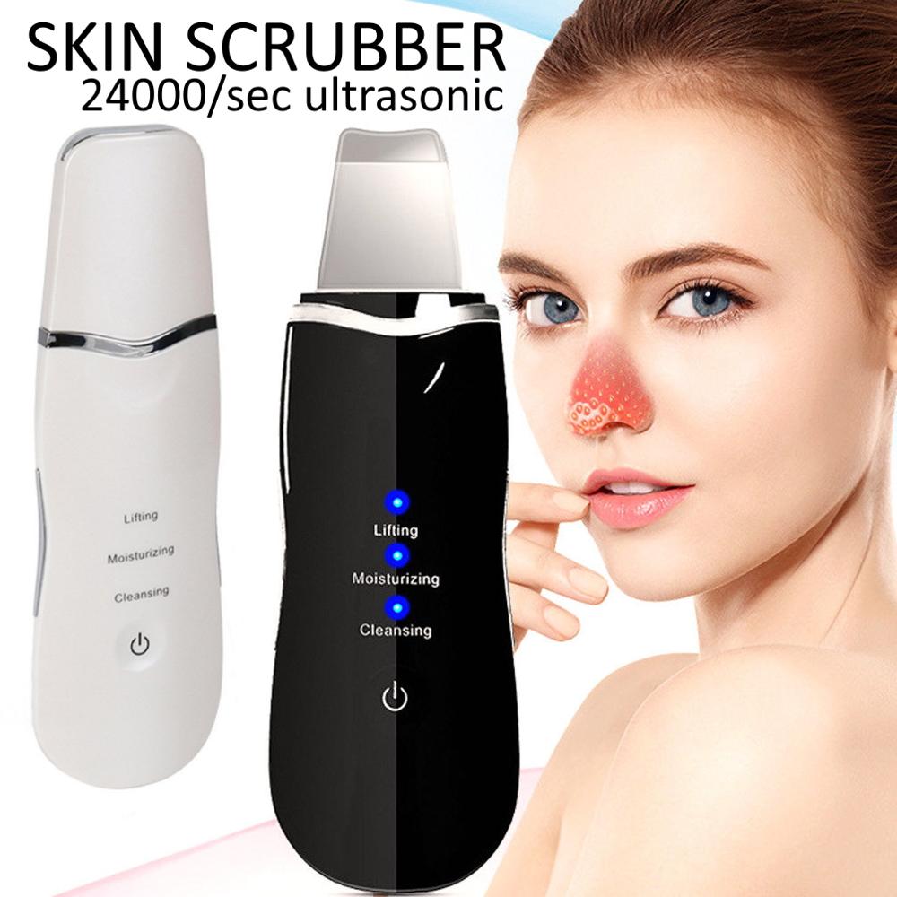 Draadloze Gratis Draagbare Ultrasone Huid Scrubber Gezicht Scrubber Vibrerende Gezichtsreiniging Beautydevice