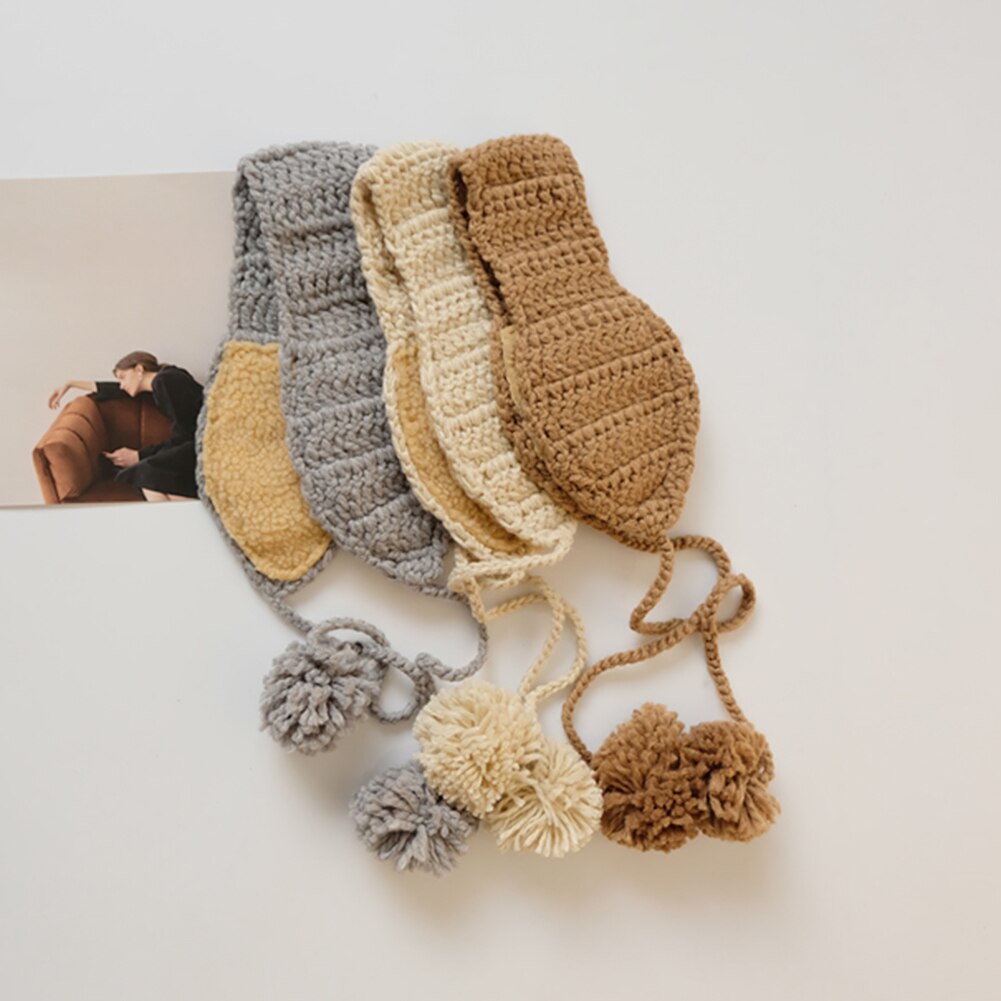 tricot laine cache-oreilles Crochet cache-oreilles hiver automne en peluche cache-oreilles pour les femmes