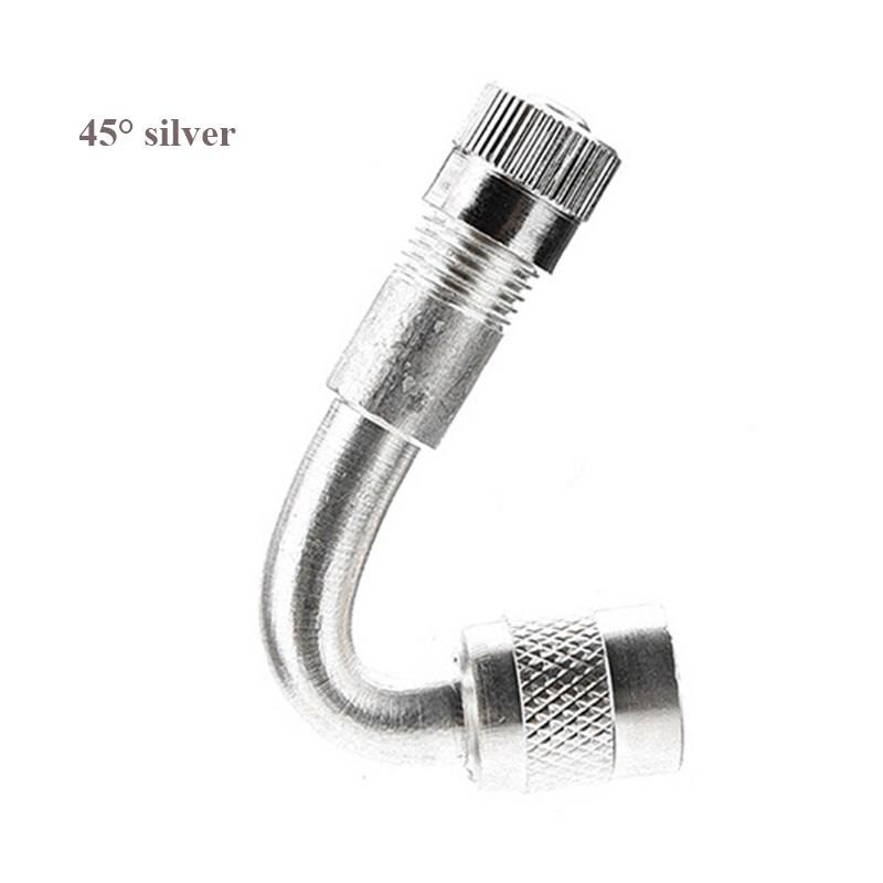 Bicicletta Air Valvola Del Pneumatico Caps Schrader/Presta Valve Stem Estensione Adattatore per Auto Moto Auto Elettrica Accessori Per Biciclette: 45 Degree silver