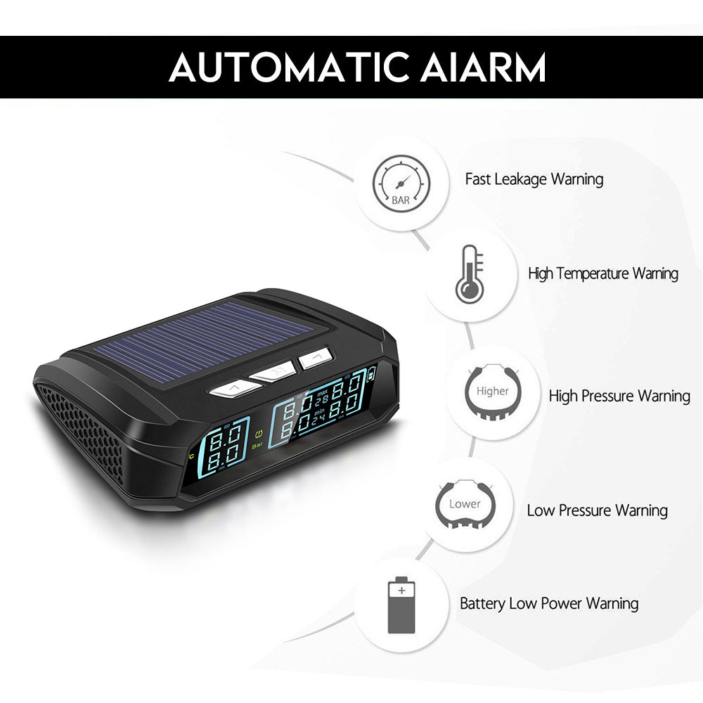 Tire Pressure Monitoring System 8,0 bar 6PCS Sensor Reifendruck Alarm Lkw USB TPMS Windschutzscheibe Fahrzeuge Explosion Proof