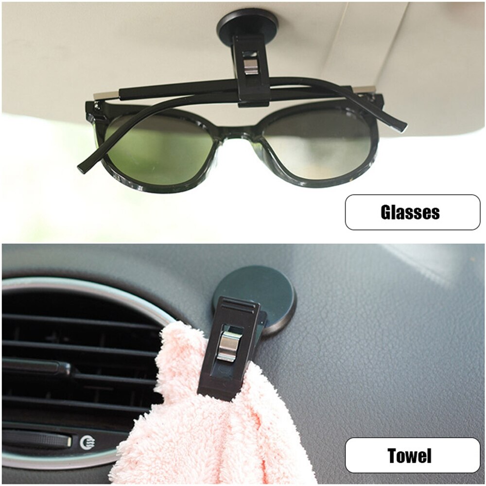 2pcs Car Parking Ticket Permit Clip Car Window Mount Suction Cup Tickets Folder Removable Hook Holder For Sun Shade Card Cloth