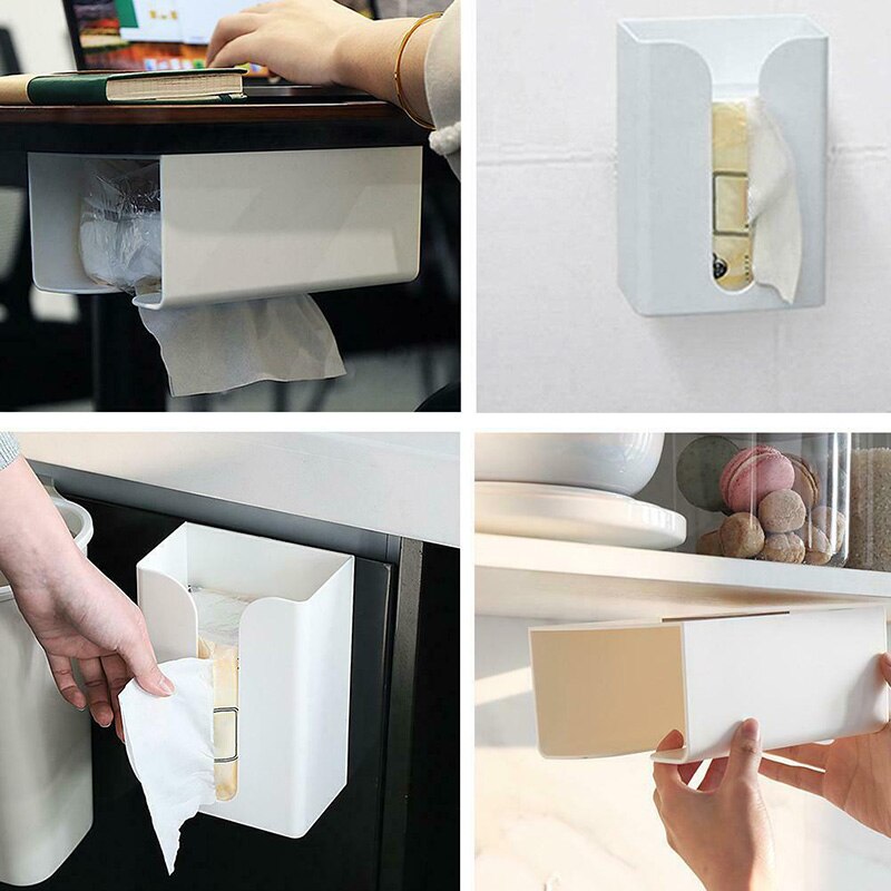 Toilet Kitchen Tissue Box Paper Holder Portable Wall Mounted Storage Organizer Case J99Store