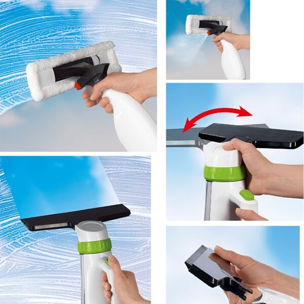 Cordless Window Glass Vacuum Cleaner,Function Electric Window Cleaner Brush Cleaning Tool Dust Cleaner EU Plug