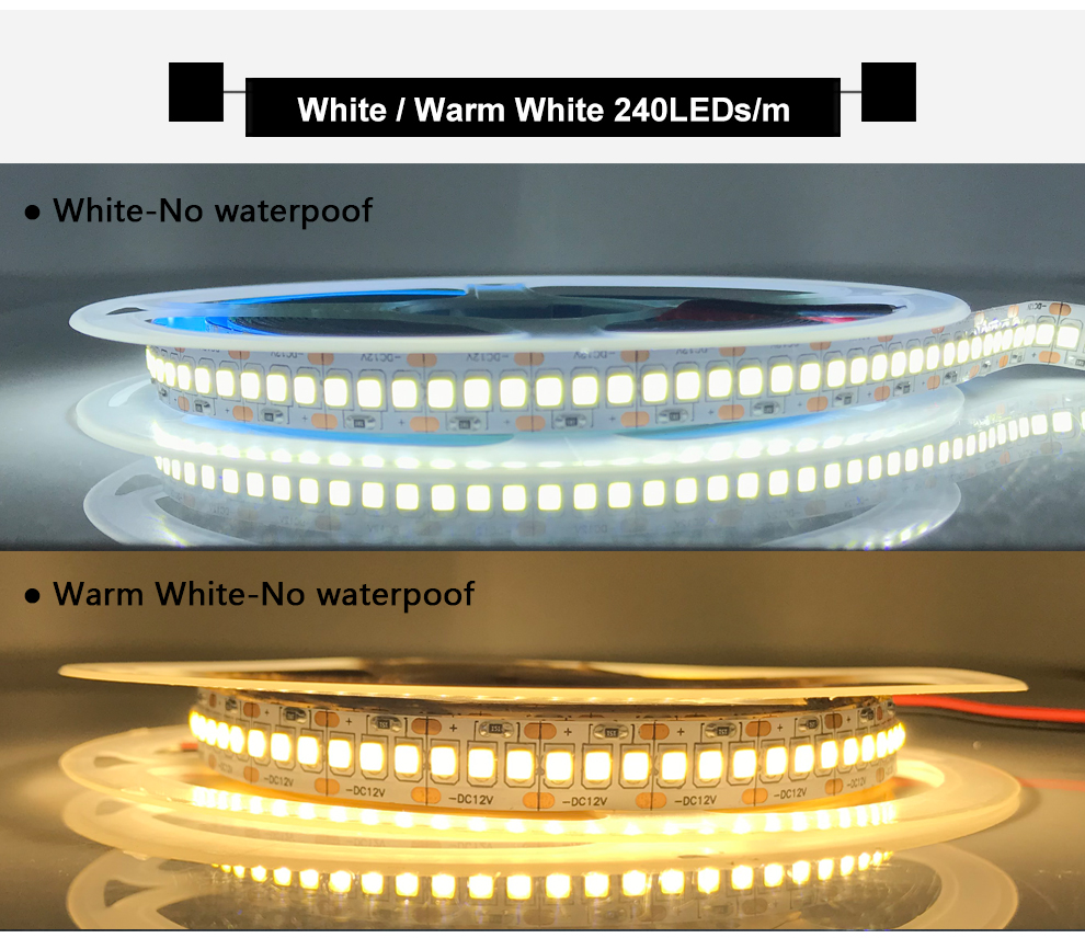 Dc 5V 12V 24V Smd 2835 Led Strip Licht 5 M Wit Led Strip Tape Niet Waterdicht lamp Licht Strips Keuken Home Decor Tv Ledstrip