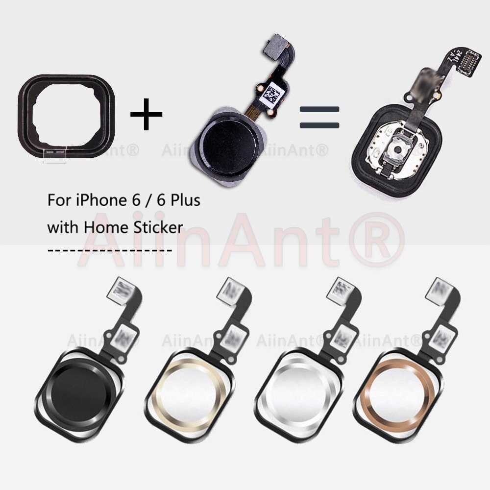 Home-Knop Flex Voor Iphone 6 6 S 7 8 Plus 5 S Se Terugkeer Terug Home Knop Met flex Kabel Rubber Sticker Geen Touch Id Vingerafdruk