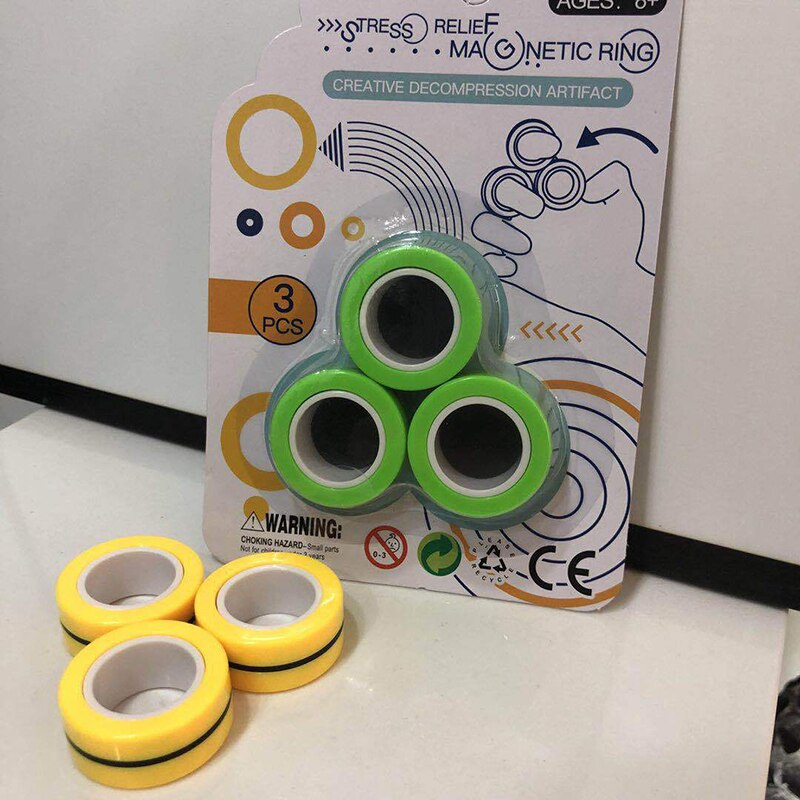 Anillos magnéticos Anti-estrés, anillo de pulsera mágico, juguete descompresivo para alivio de la ansiedad, juguetes para