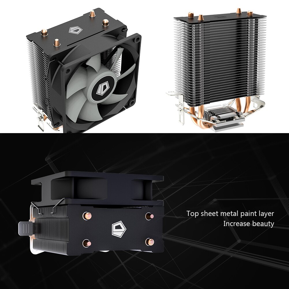 CPU Cooler Cooling Heat-Pipes Desktop Computer CPU Radiator Fan for Intel LGA1200/115X Heat Cooling PC Cooler