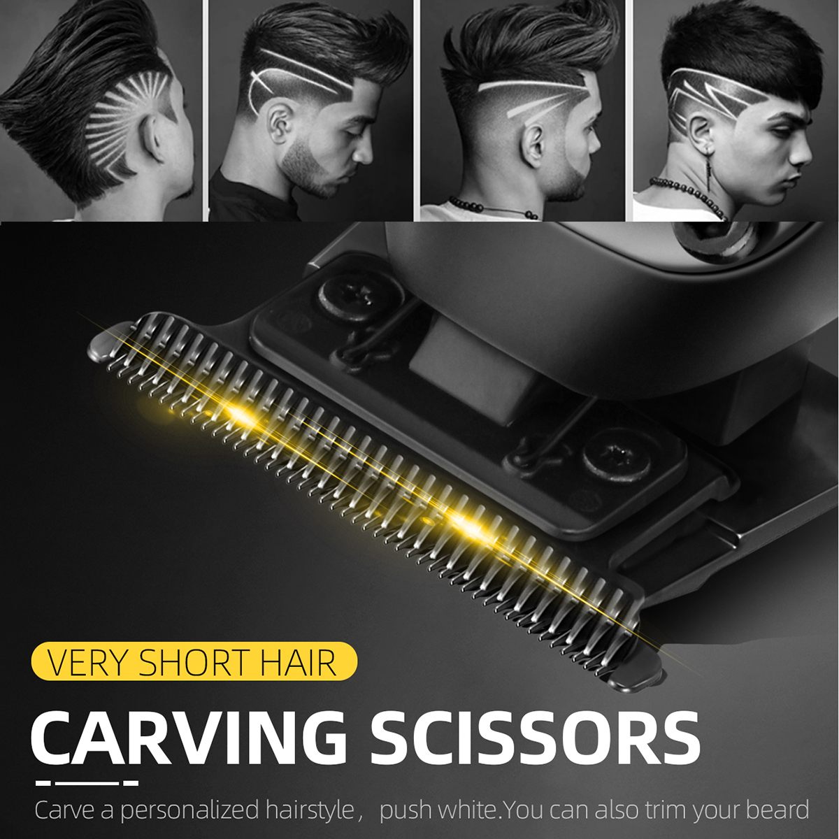 KEMEI Hair Clipper Trimmer Set Hair Cutting Machine Cordless Barber Clipper LED Display Beard Trimmer Men