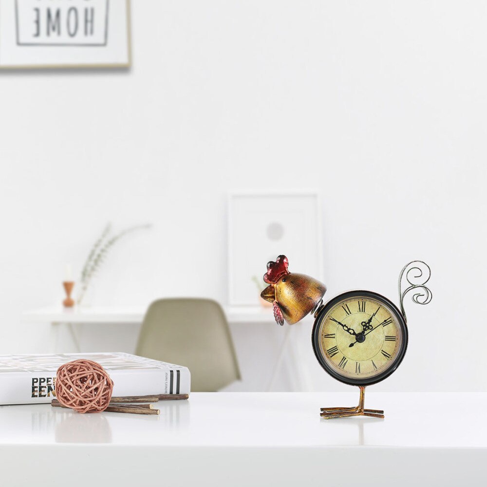Kip Vorm Klok Huishouden Klok Home Decor (Bruin, Zonder Batterij)