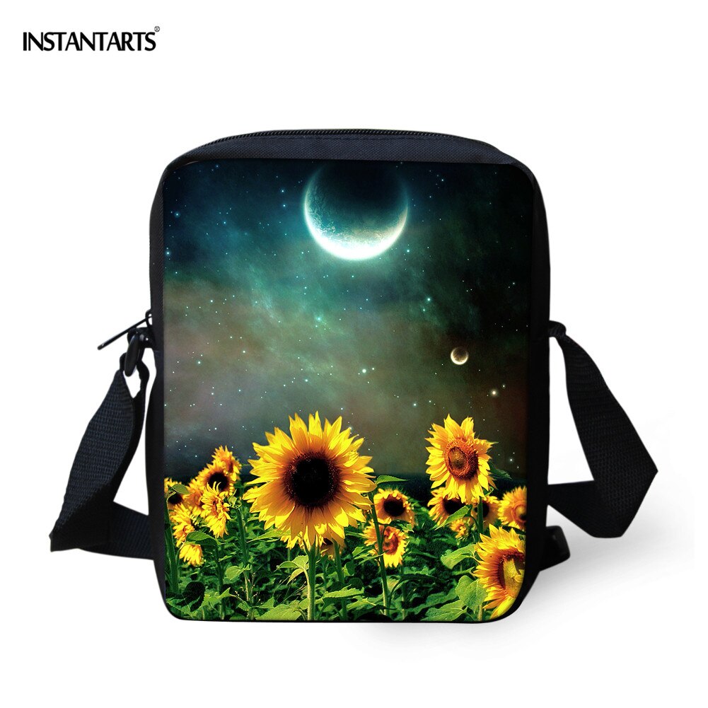 INSTANTARTS Sunflower Print Crossbody Bag Kindergarten Schoolbags You Are My Sunshine Mini Messenger Bag Boys Girls Handbag