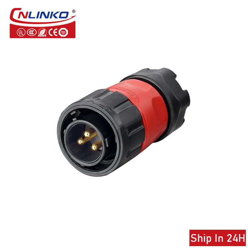 Cnlinko YM20 M20 2 3 4-pins connector draadconnector Waterdichte kunststof elektrische stopcontact Voedingsconnector: Ivoor