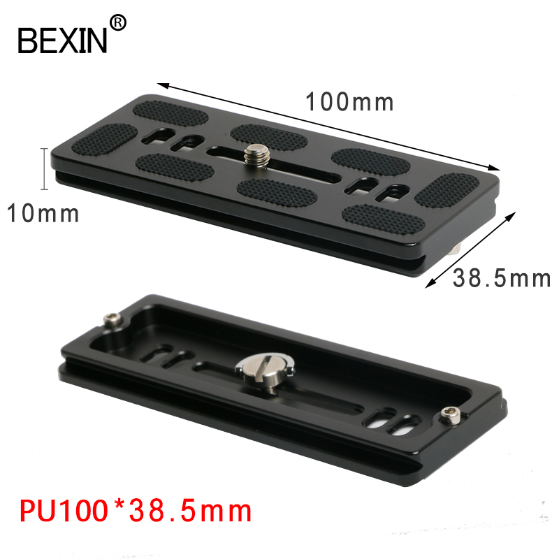 BEXIN long Camera tripod quick release plate quick shot clip bracket camera mount plate for dslr camera tripod with 1/4 screw: pu100x38.5mm