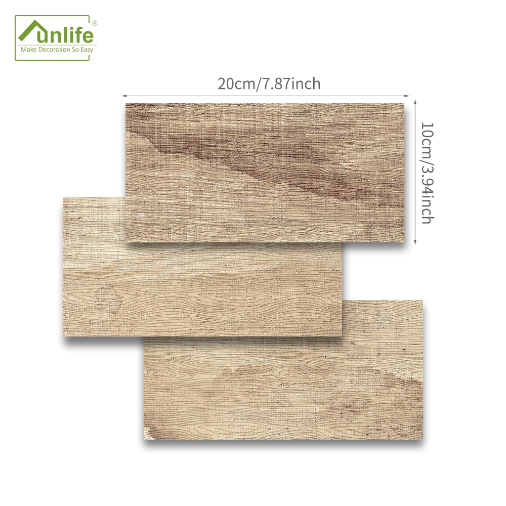 Funlife miljøvenlige vandtætte pvc vægskilte trækorn selvklæbende selvklæbende klistermærker til væg og fliser og møblers dekorationer