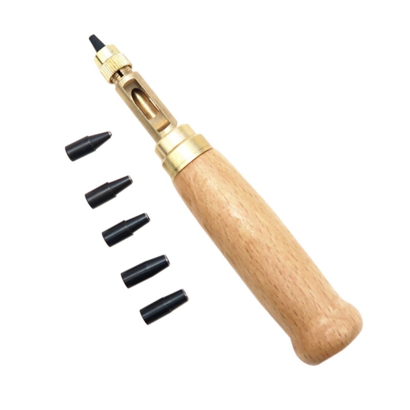 Handheld Belts Punch Replaceable Rotary Punching Punchers Leather Punch Tool Automatic Punching Hole Punch Screw Drill Tip: Default Title