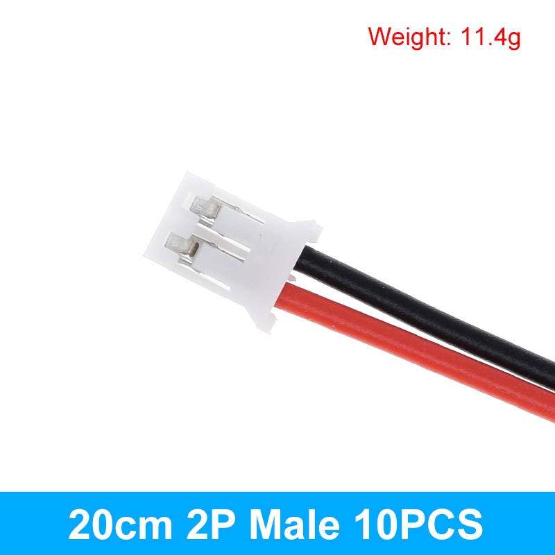 10PCS 5Pair Micro JST PH 2.0 2P 3P 4P 5P 6PIN Male Female Plug Connector With Wire Cables 20CM+20CM For Arduino MP3: 10PCS 20CM Male 2P