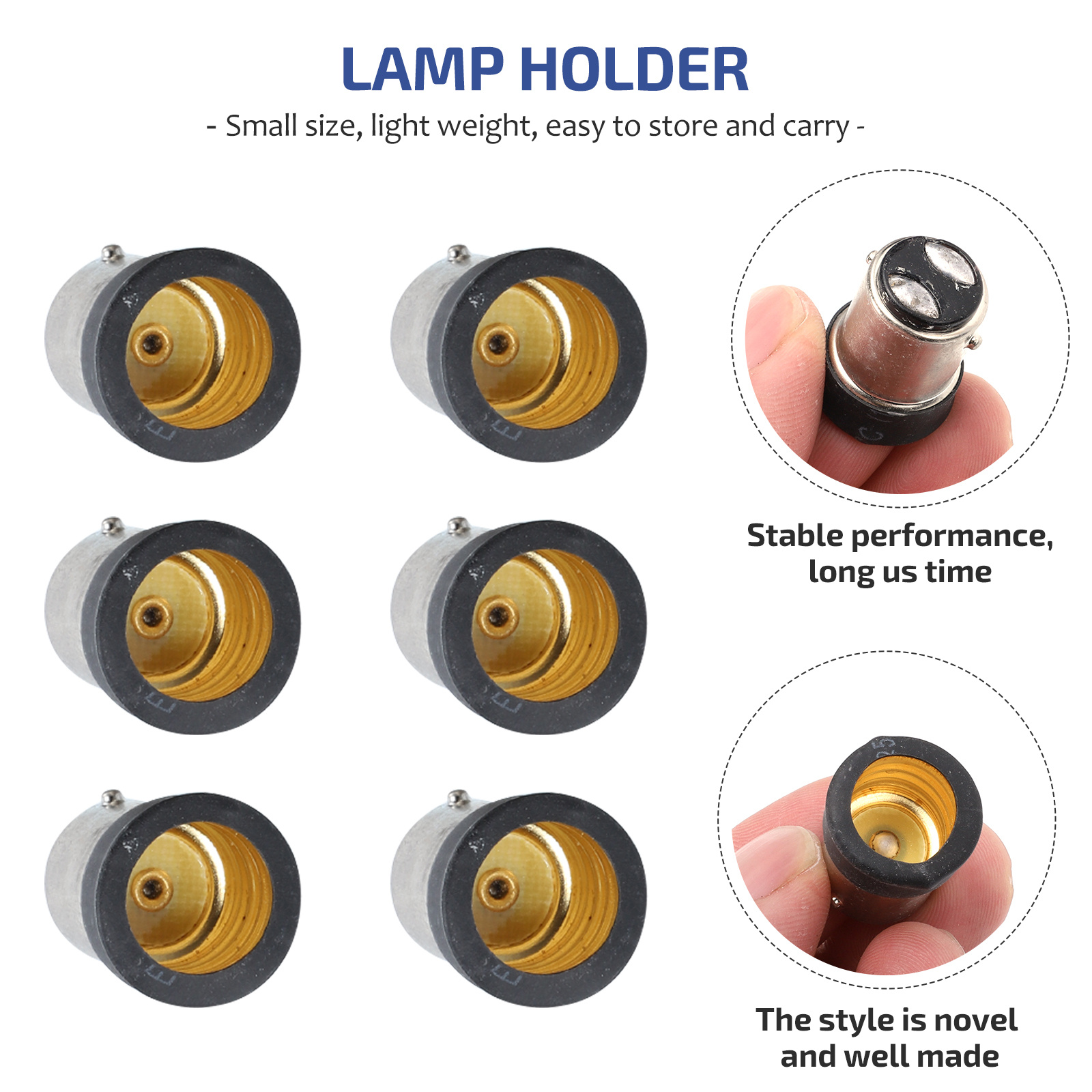 6 st glödlampskonverterare sockeladapter lampsockelhållare plast led-lamphållare  b15 to e14 socklar belysningstillbehör