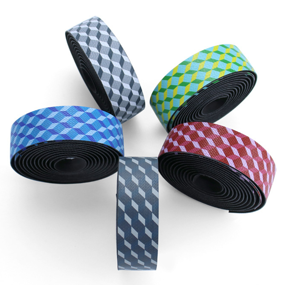 Bicycle Handlebar Strap 3D Solid Square Pattern Road Bike Straps Sweat-absorbent Non-slip Handlebar Winding Strap