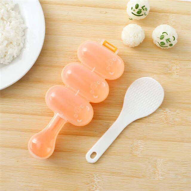 1PCS Kitchen DIY Cute Mini Rice And Vegetable Roll Rice Mold Meat Ball Maker Sushi Tool Bento Accessories: Orange