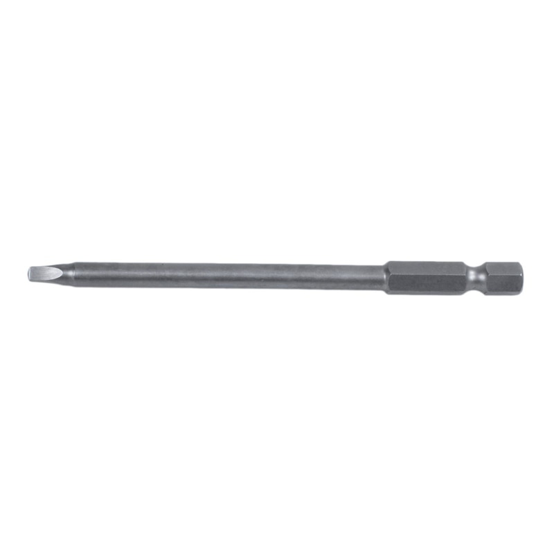 1/4 inch Hex Shank 6mm Dia Shaft 100mm Long Square Screwdriver Bit Gray