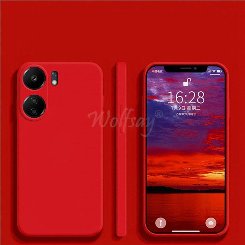 Für Xiaomi POCO C65 Fall Flüssigkeit Silikon Plain Gummi Fundas Schutz Fall POCO C65 Abdeckung TPU Telefon Fall POCO C65 Abdeckung