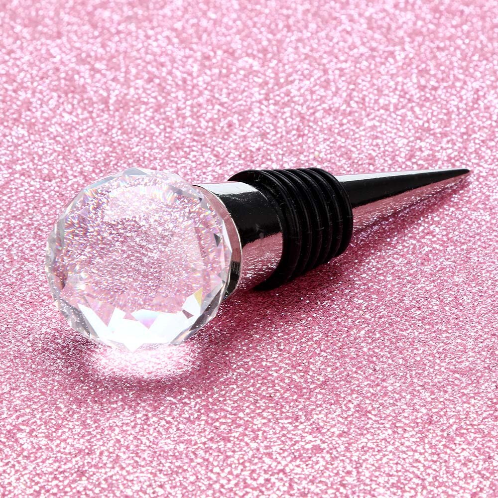 30mm Stopper Cork Diamond Crystal Stainless Steel Champagne Stopper Sparkling Wine Bottle Stopper Sealer Plug For Bars Q4